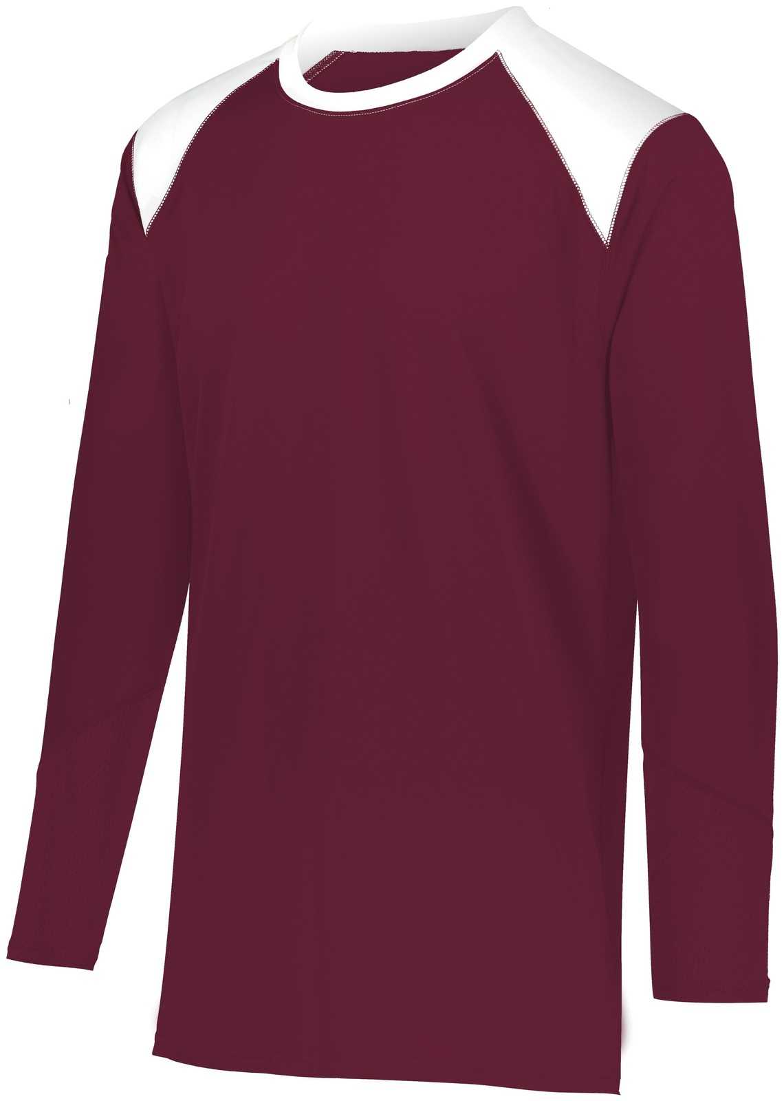 Augusta 1728 Tip-Off Shooter Shirt - Maroon White - HIT a Double