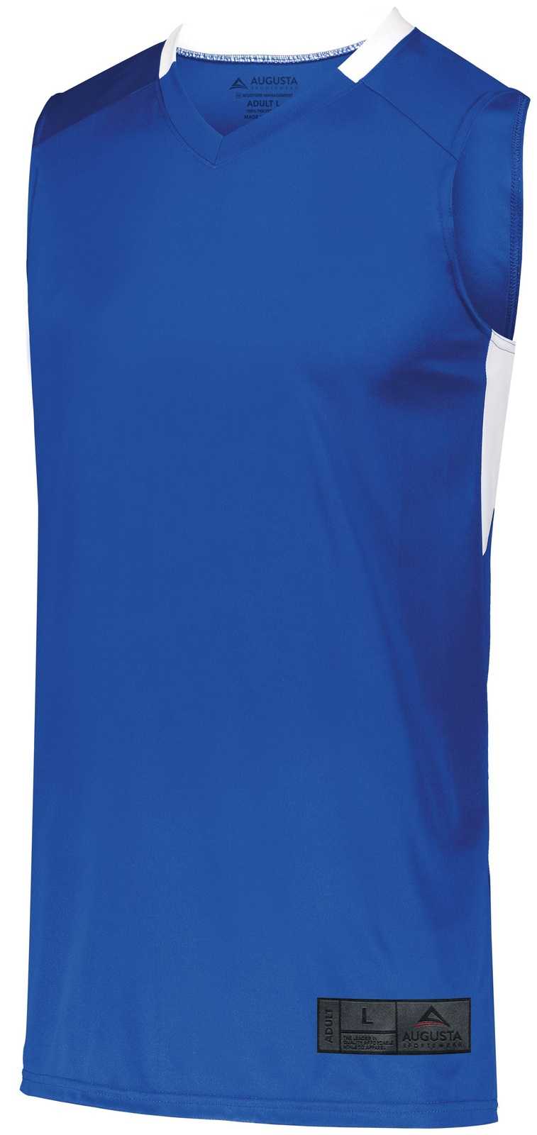 Augusta 1730 Step-Back Basketball Jersey - Royal White - HIT a Double