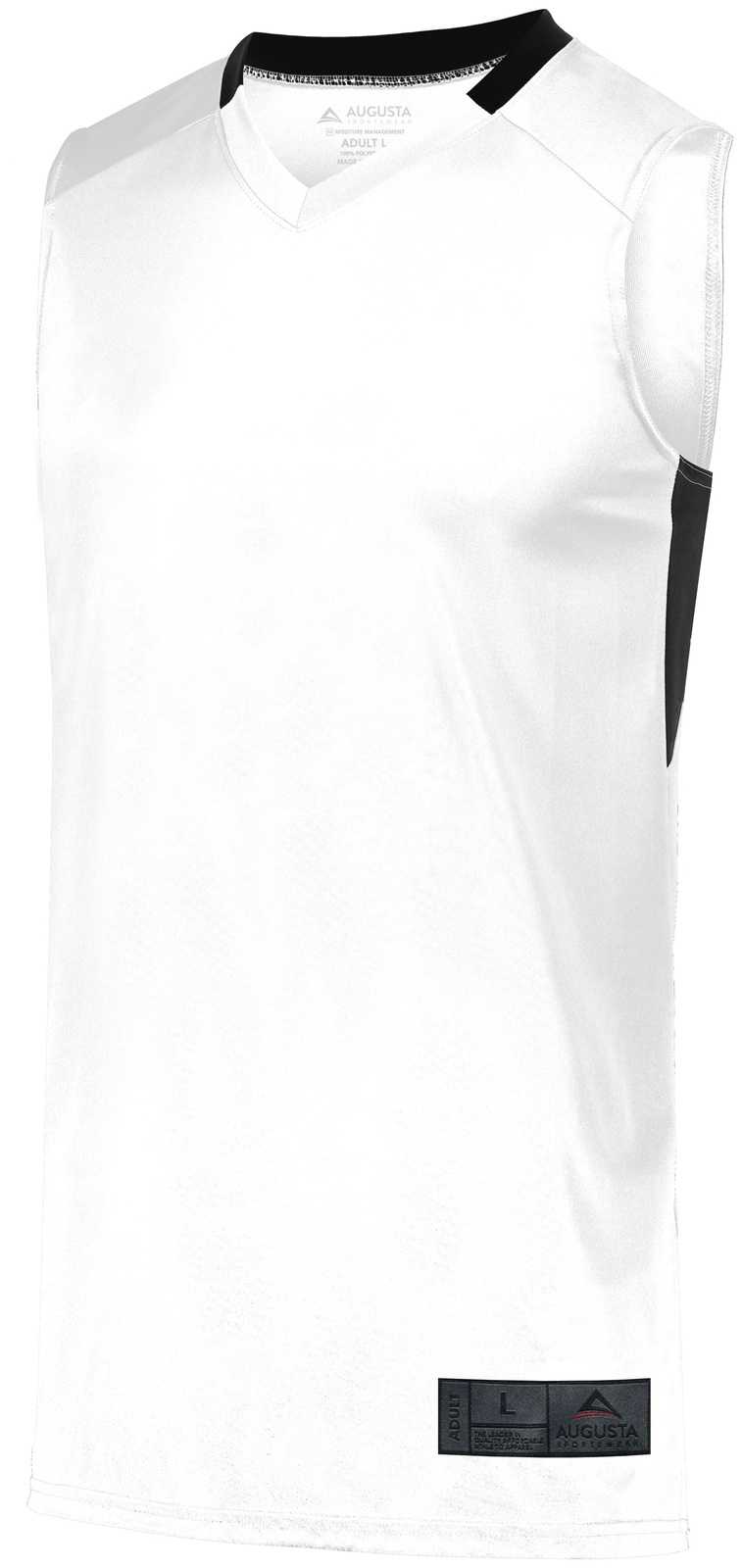 Augusta 1730 Step-Back Basketball Jersey - White Black - HIT a Double