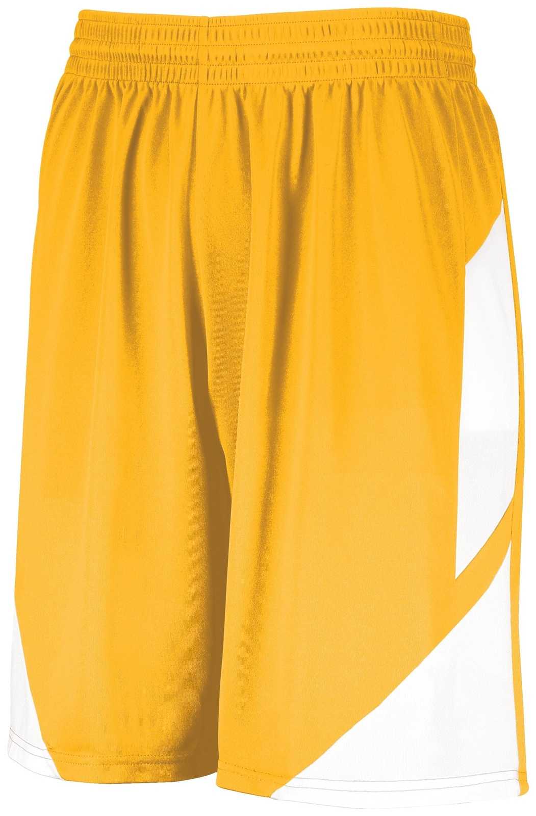 Augusta 1733 Step-Back Basketball Shorts - Gold White - HIT a Double
