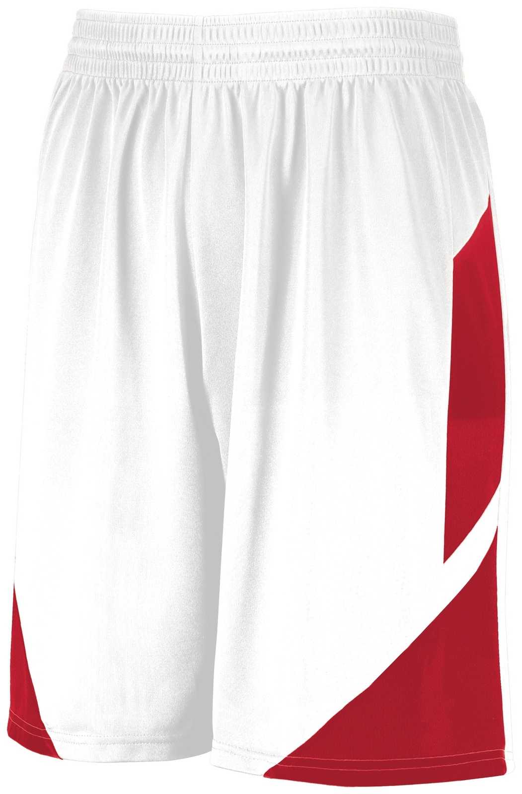 Augusta 1733 Step-Back Basketball Shorts - White Red - HIT a Double