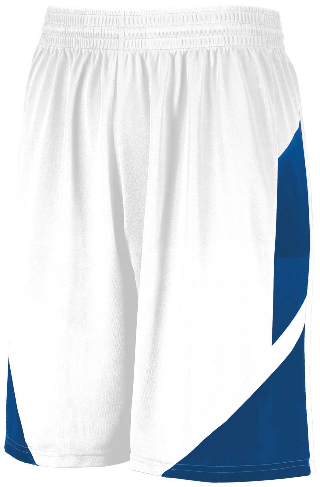 Augusta 1733 Step-Back Basketball Shorts - White Royal - HIT a Double