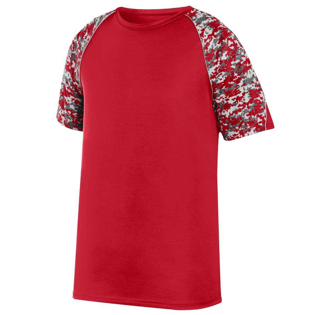 Augusta 1783 Color Block Digi Camo Jersey Youth - Red Red Digi - HIT a Double