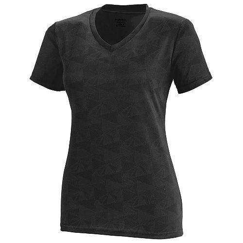 Augusta 1792 Ladies Elevate Wicking T-Shirt - Black Print - HIT a Double