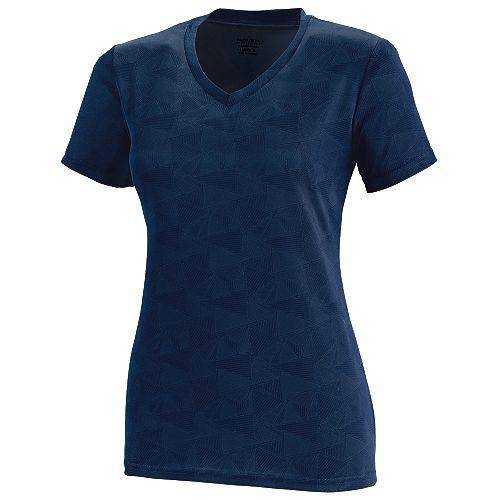 Augusta 1792 Ladies Elevate Wicking T-Shirt - Navy Print - HIT a Double
