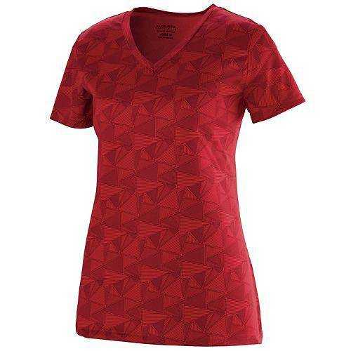 Augusta 1792 Ladies Elevate Wicking T-Shirt - Red Print - HIT a Double