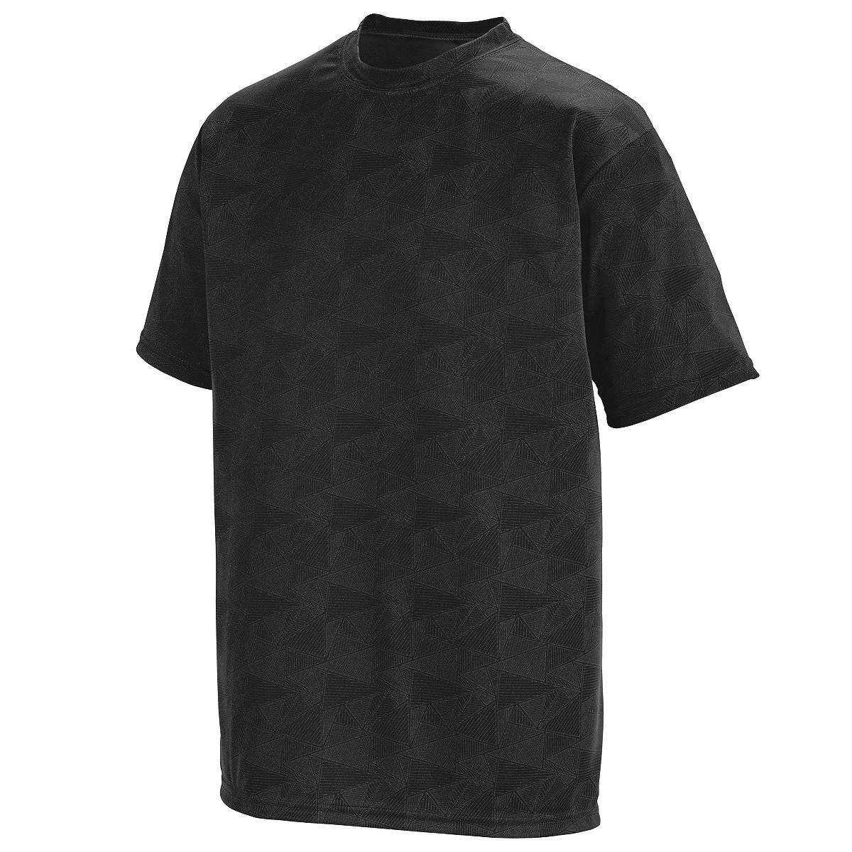 Augusta 1795 Elevate Wicking T-Shirt - Black White Print - HIT a Double