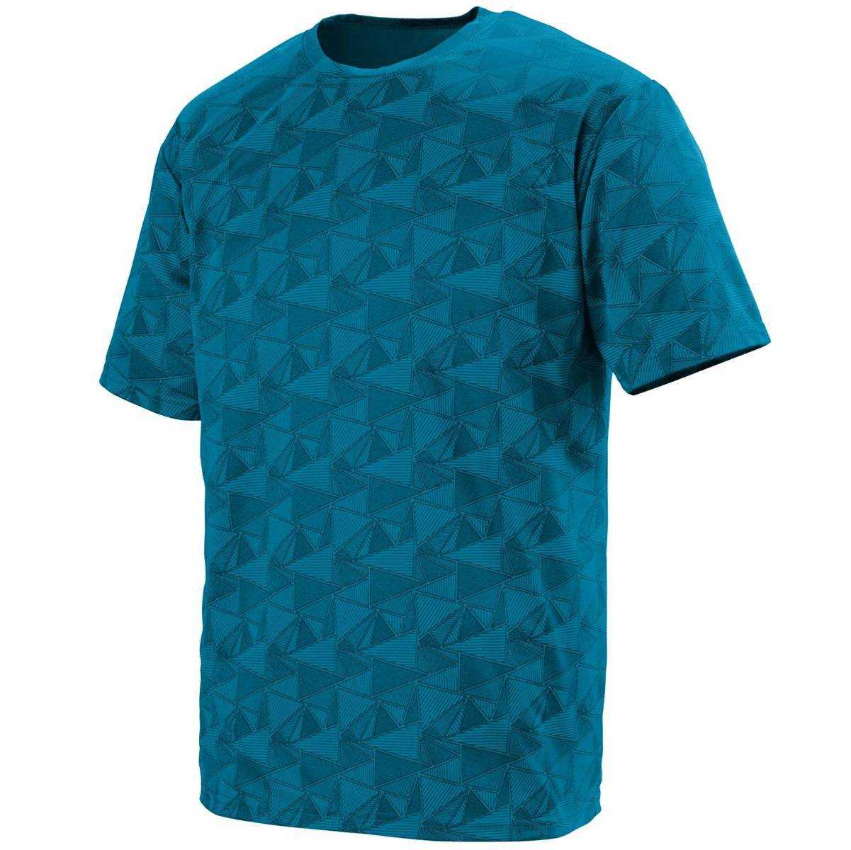 Augusta 1795 Elevate Wicking T-Shirt - Power Blue Black Print - HIT a Double