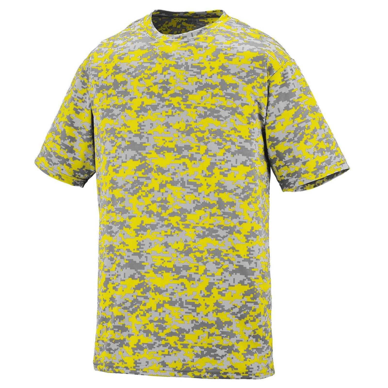 Augusta 1798 Digi Camo Wicking T-Shirt - Power Yellow Digi - HIT a Double