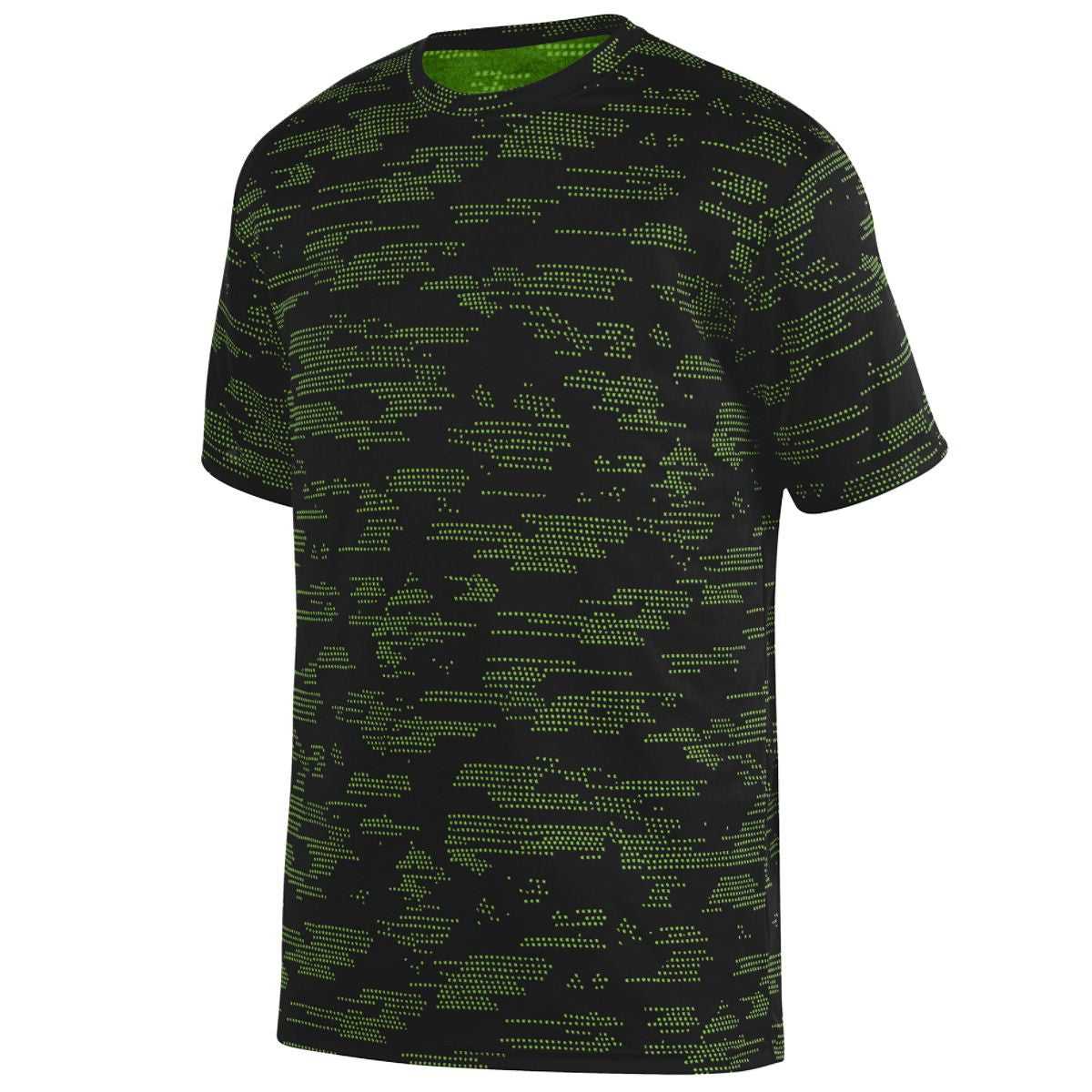 Augusta 1802 Sleet Wicking Tee Youth - Black Lime - HIT a Double