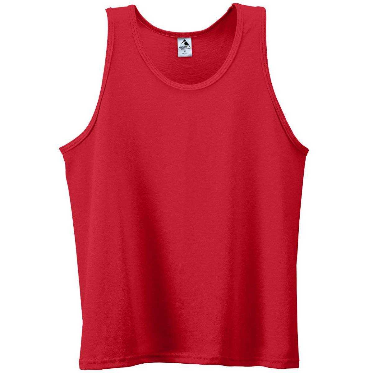 Augusta 180 Poly Cotton Athletic Tank - Red - HIT a Double