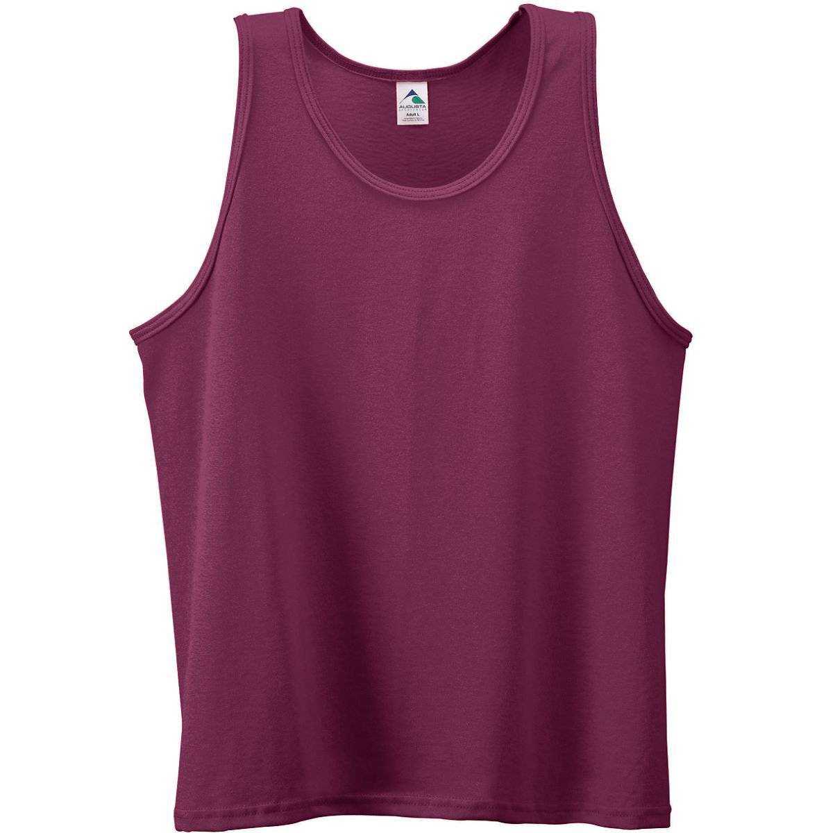 Augusta 181 Youth Poly/Cotton Athletic Tank - Maroon - HIT a Double