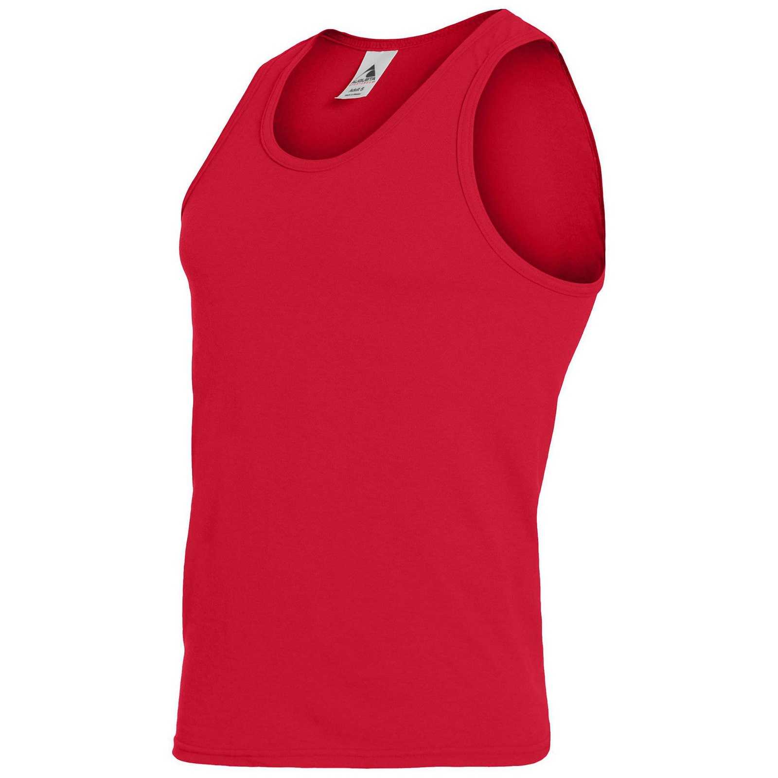 Augusta 181 Youth Poly/Cotton Athletic Tank - Red - HIT a Double