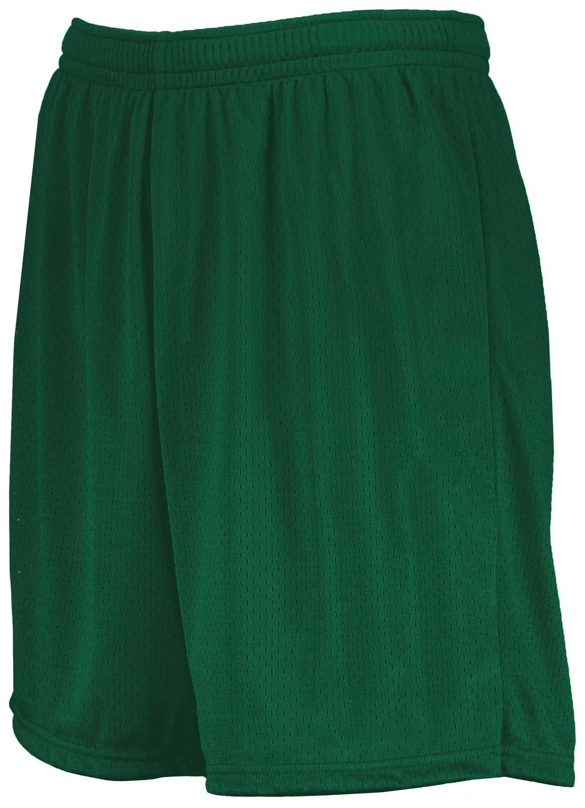 Augusta 1851 Youth Modified Mesh Shorts - Dark Green - HIT a Double