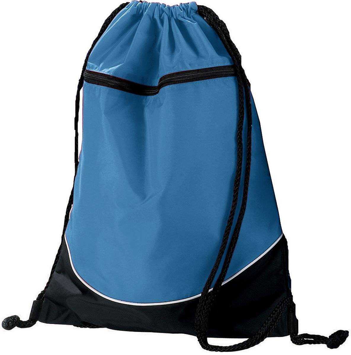 Augusta 1920 Tri-Color Drawstring Backpack - Columbia Blue Black White - HIT a Double