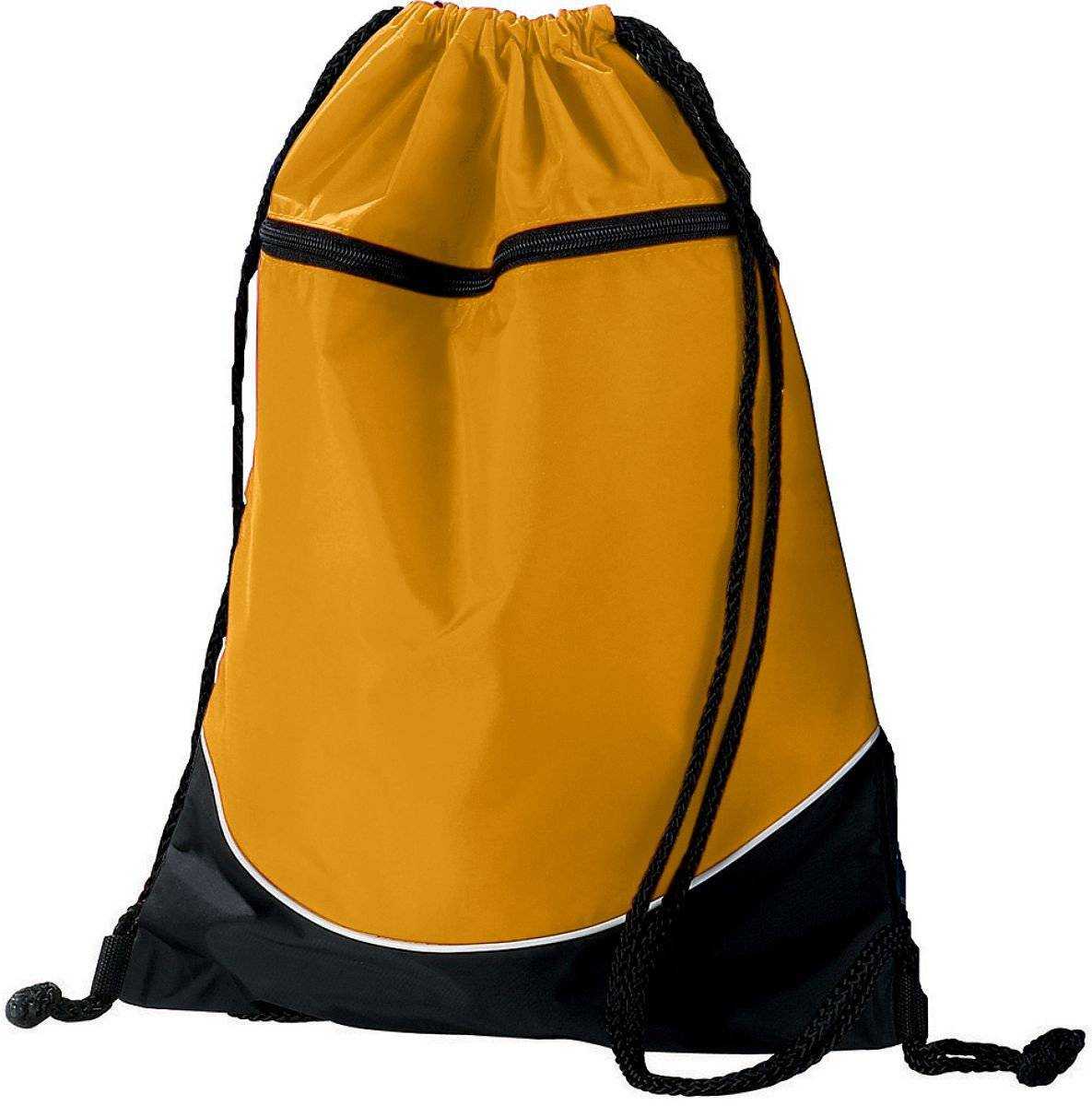 Augusta 1920 Tri-Color Drawstring Backpack - Gold Black White - HIT a Double