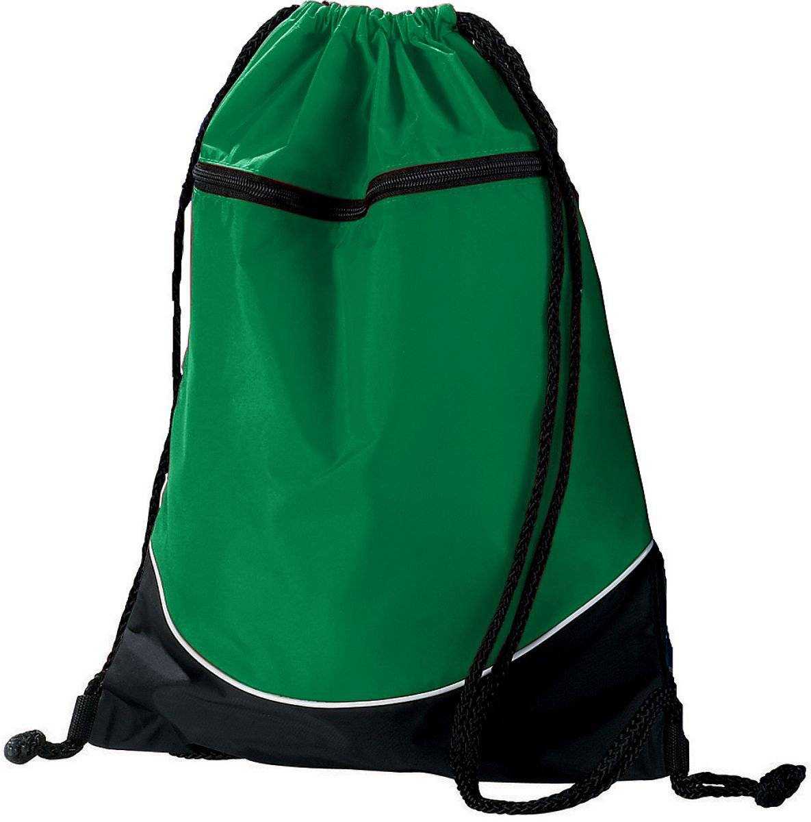 Augusta 1920 Tri-Color Drawstring Backpack - Green Black White - HIT a Double