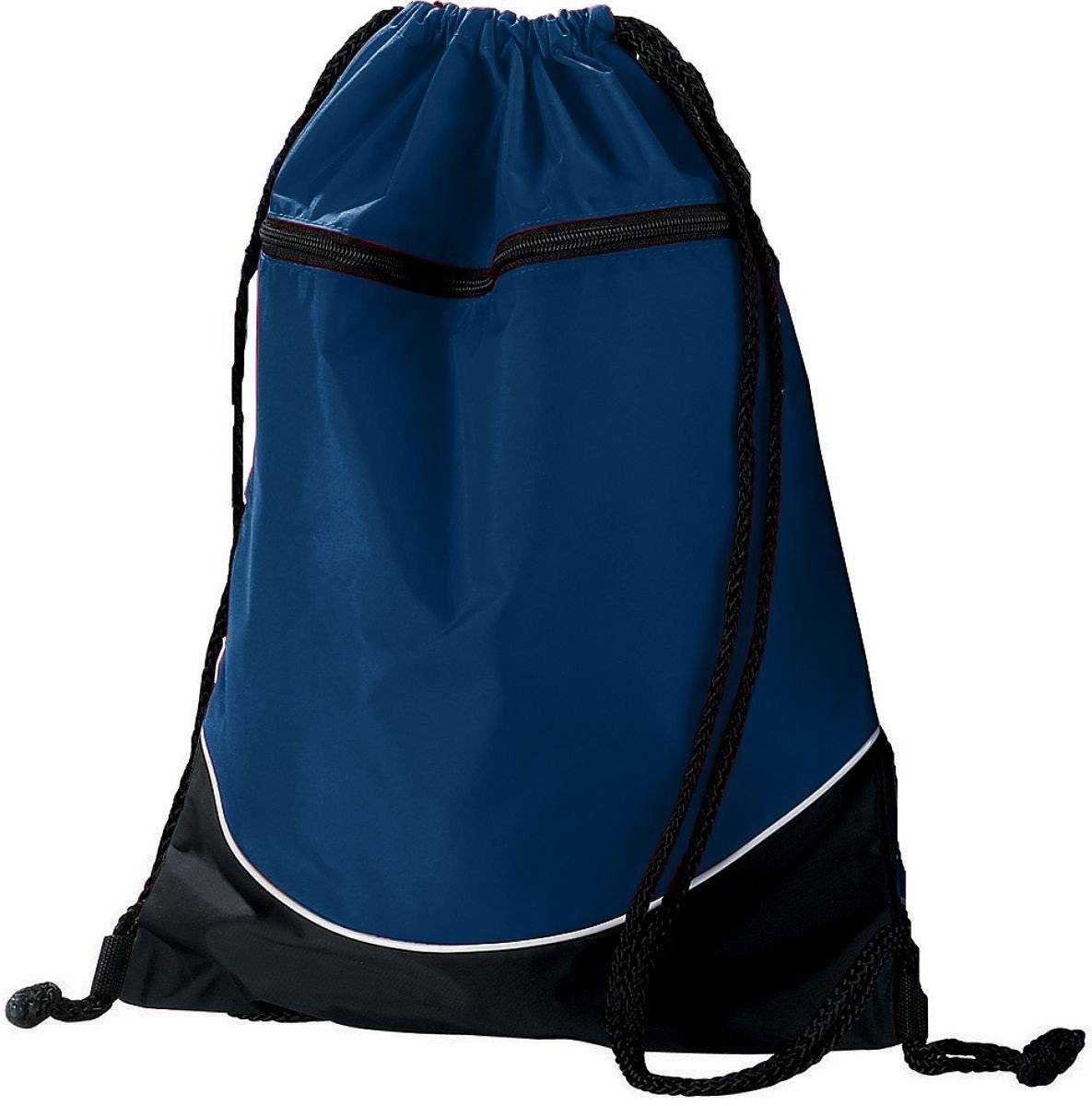 Augusta 1920 Tri-Color Drawstring Backpack - Navy Black White - HIT a Double
