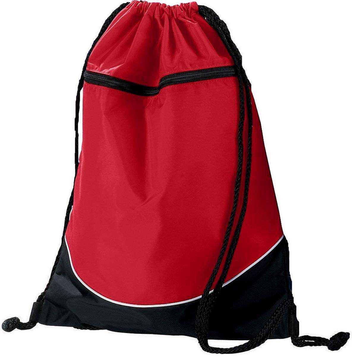 Augusta 1920 Tri-Color Drawstring Backpack - Red Black White - HIT a Double