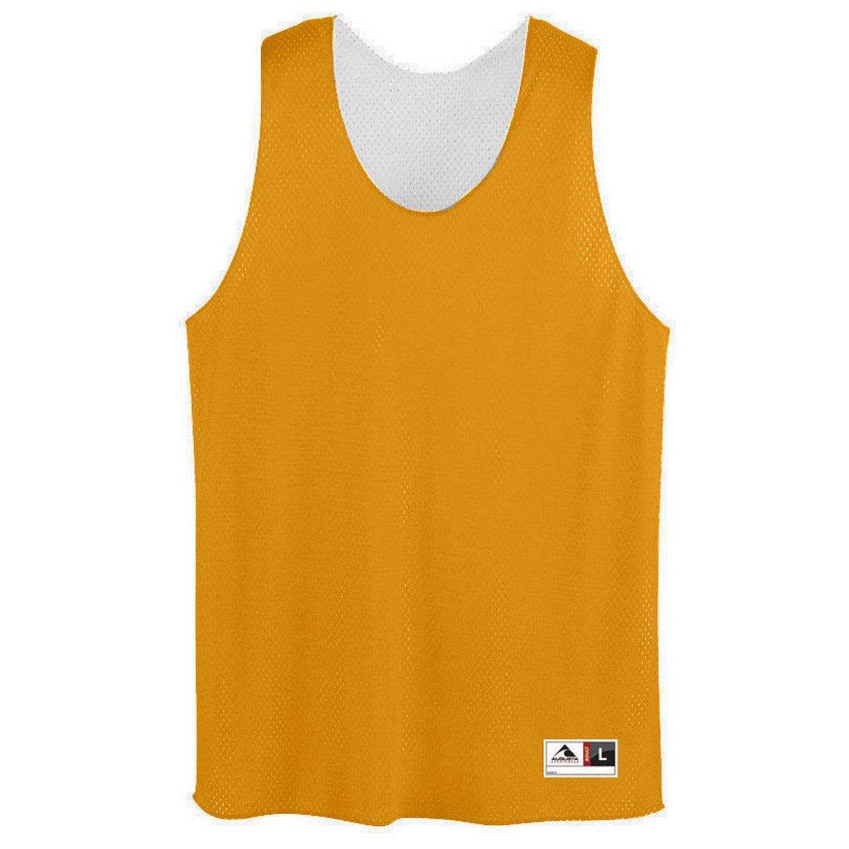 Augusta 197 Tricot Mesh Reversible Tank - Gold White - HIT a Double