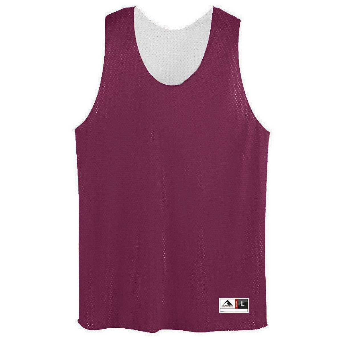 Augusta 197 Tricot Mesh Reversible Tank - Maroon White - HIT a Double
