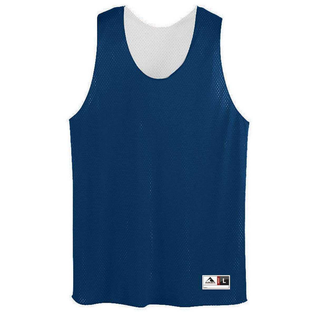 Augusta 197 Tricot Mesh Reversible Tank - Navy White - HIT a Double