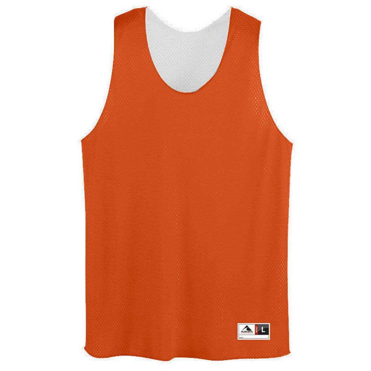 Augusta 198 Youth Tricot Mesh Reversible Tank - Orange White - HIT a Double