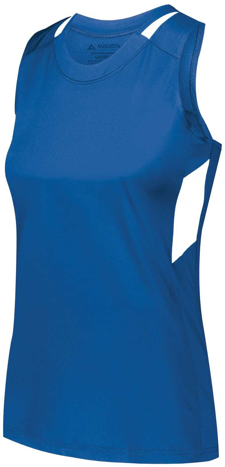 Augusta 2436 Ladies Crossover Tank - Royal White - HIT a Double