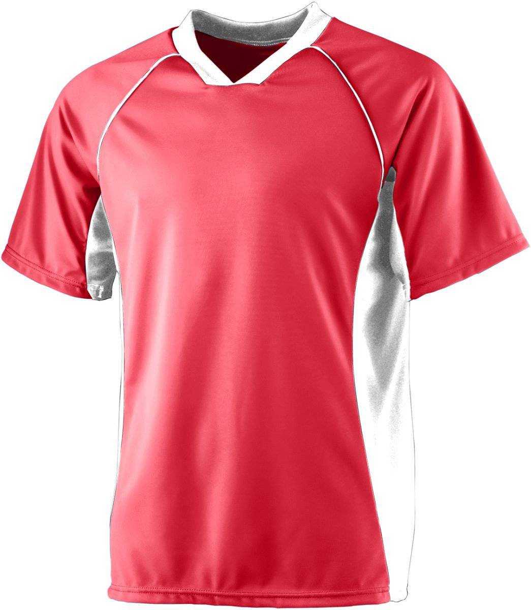 Augusta 244 Wicking Soccer Shirt-Youth - Red White - HIT a Double