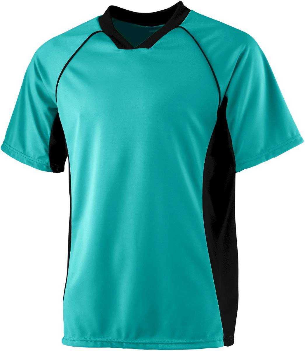 Augusta 244 Wicking Soccer Shirt-Youth - Teal Black - HIT a Double