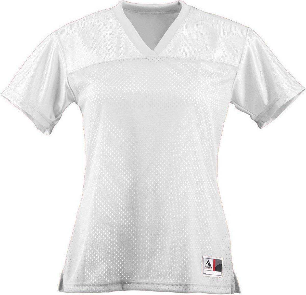 Augusta 250 Ladies Junior Fit Replica Football Tee - White - HIT a Double