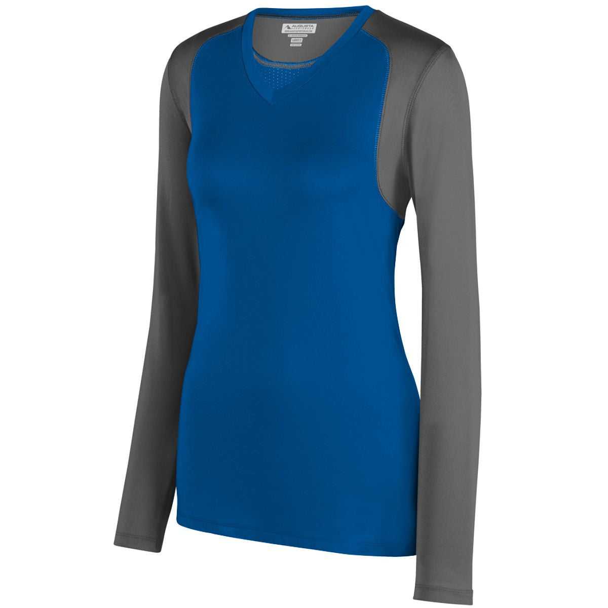 Augusta 2522 Ladies Astonish Long Sleeve Jersey - Royal Graphite - HIT a Double