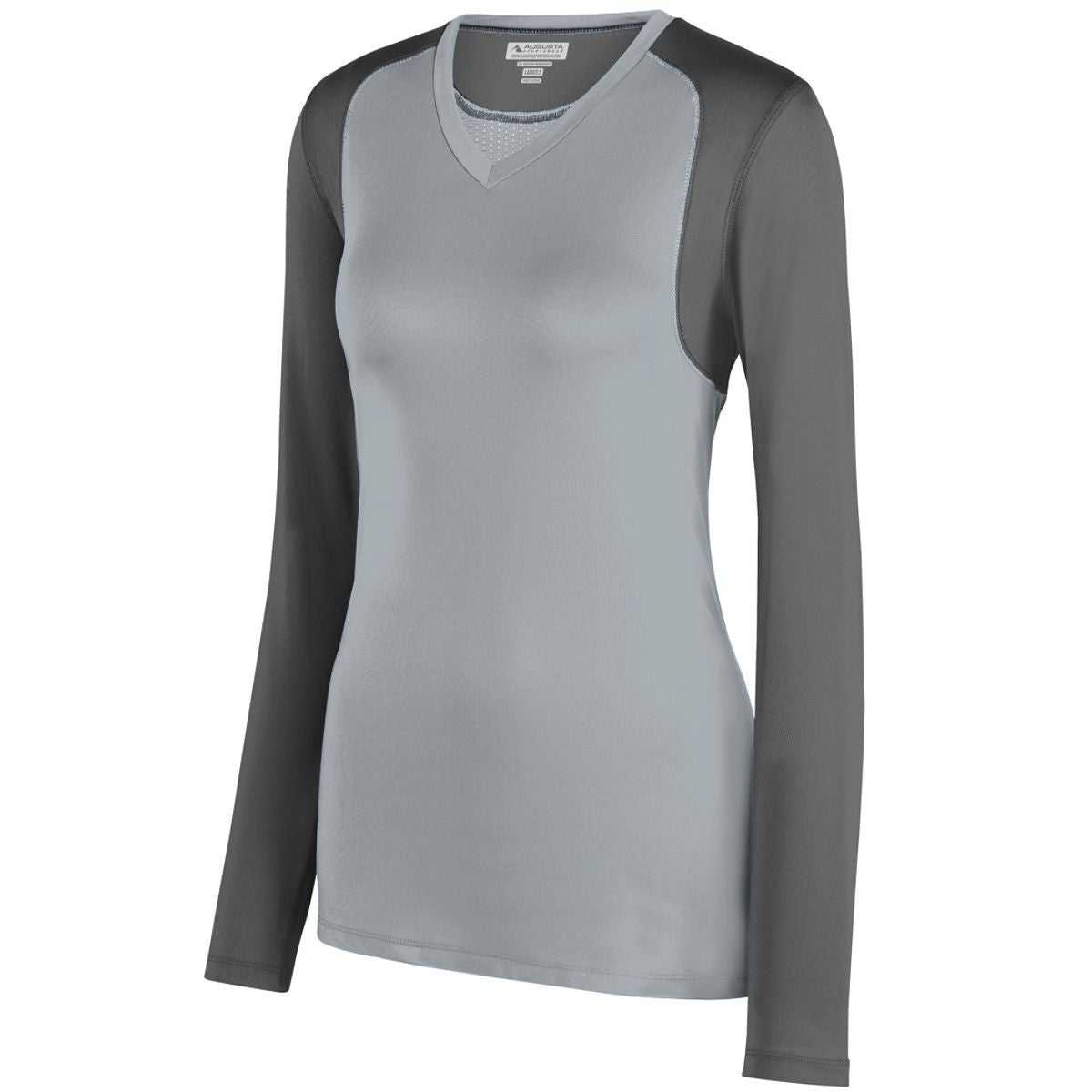 Augusta 2522 Ladies Astonish Long Sleeve Jersey - Silver Graphite - HIT a Double