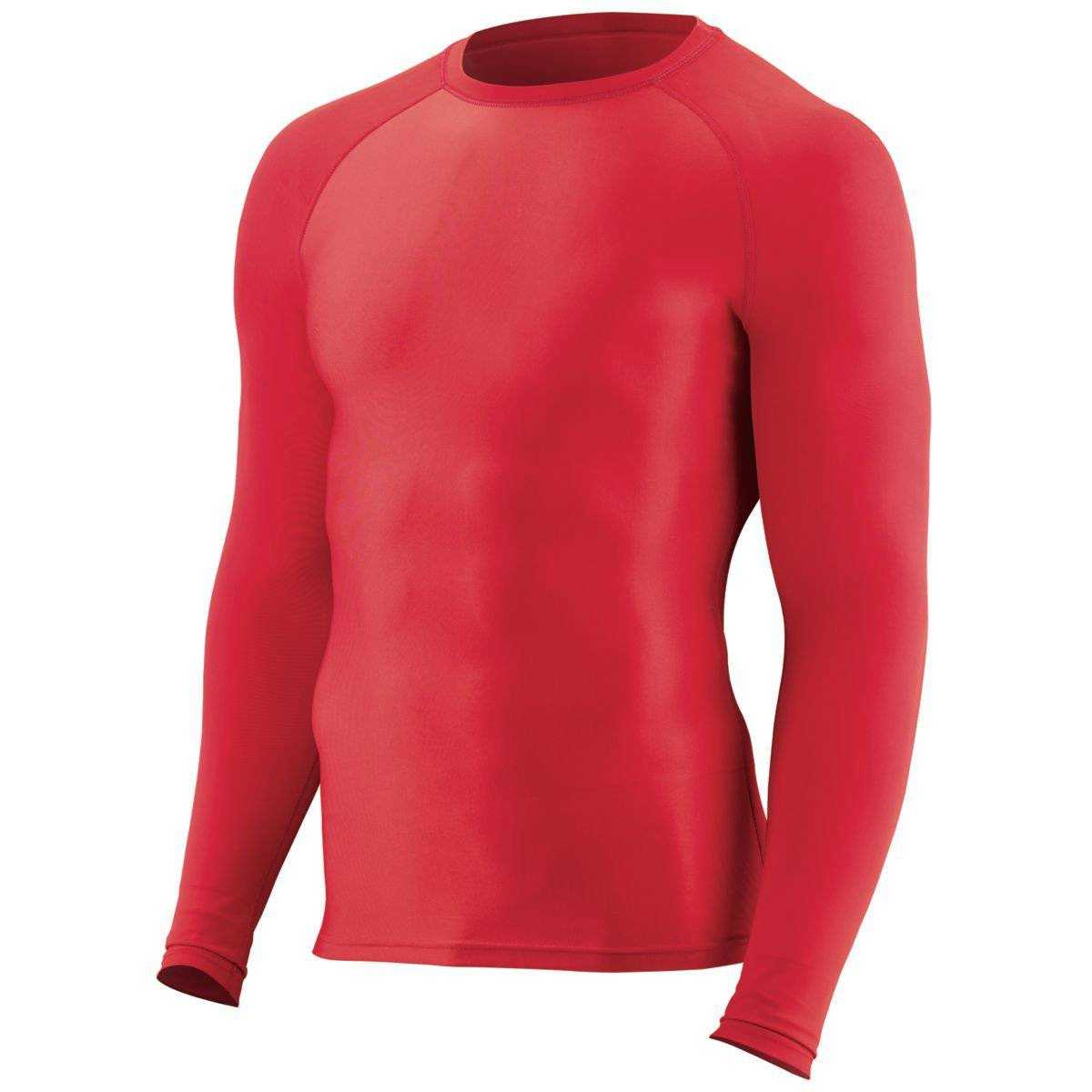 Augusta 2604 Hyperform Compression Long Sleeve Shirt - Red - HIT a Double