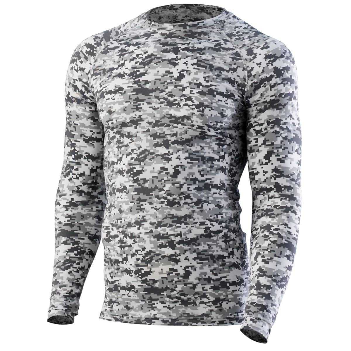 Augusta 2604 Hyperform Compression Long Sleeve Shirt - White Camo - HIT a Double