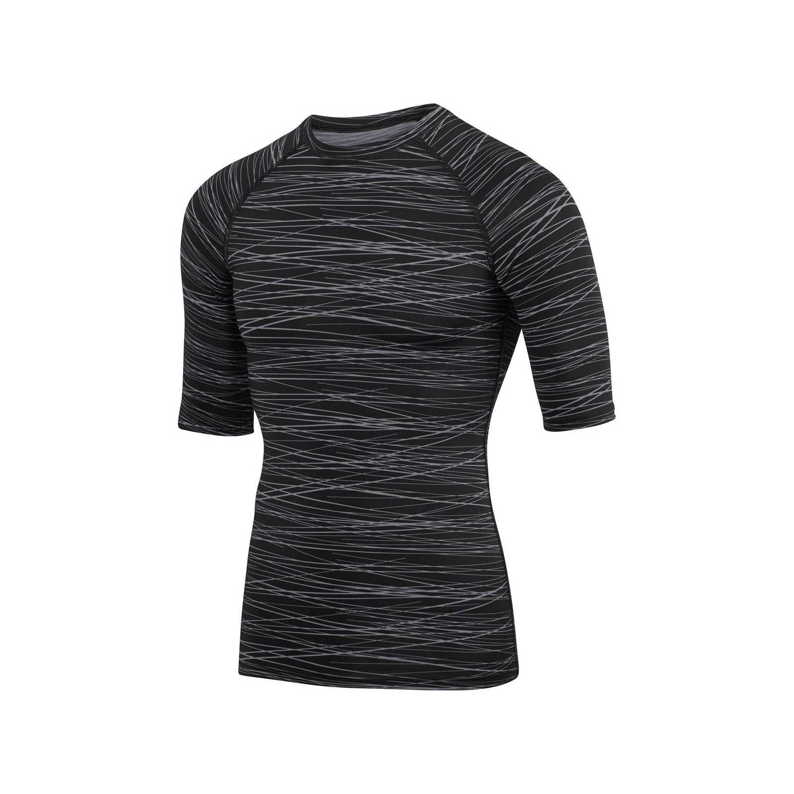 Augusta 2606 Hyperform Compression Half Sleeve Shirt - Black Graphite Print - HIT a Double