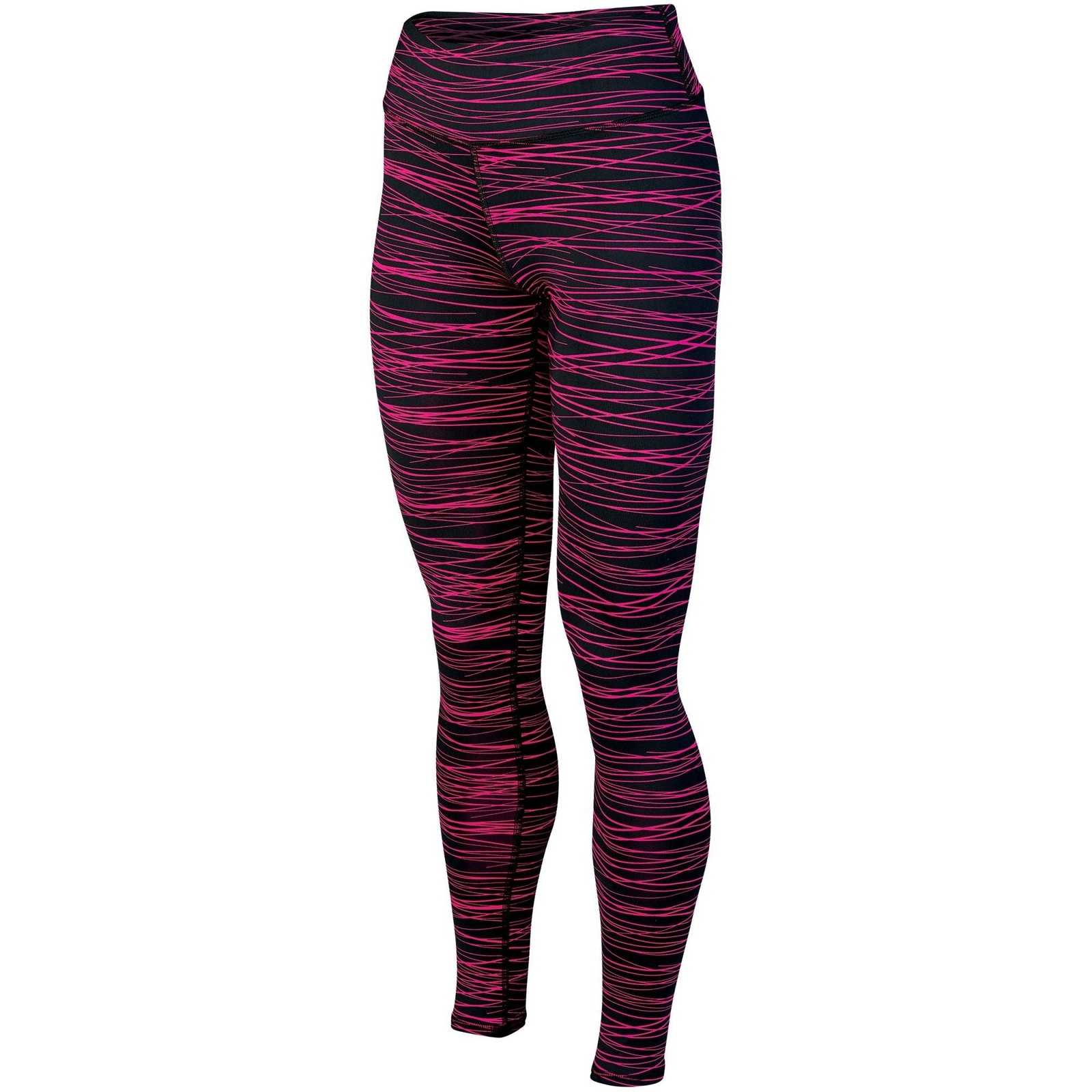 Augusta 2630 Ladies Hyperform Compression Tight - Black Pink Print - HIT a Double