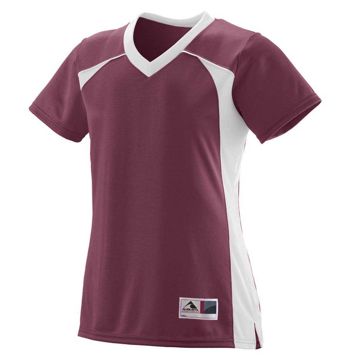 Augusta 263 Girls Victor Replica Jersey - Maroon White - HIT a Double
