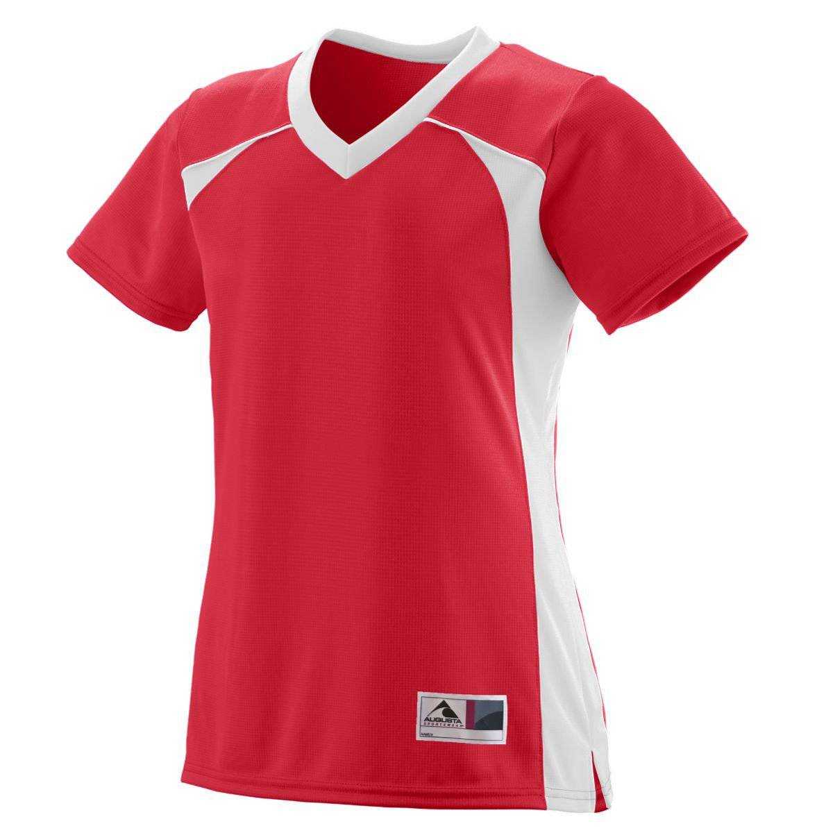 Augusta 263 Girls Victor Replica Jersey - Red White - HIT a Double