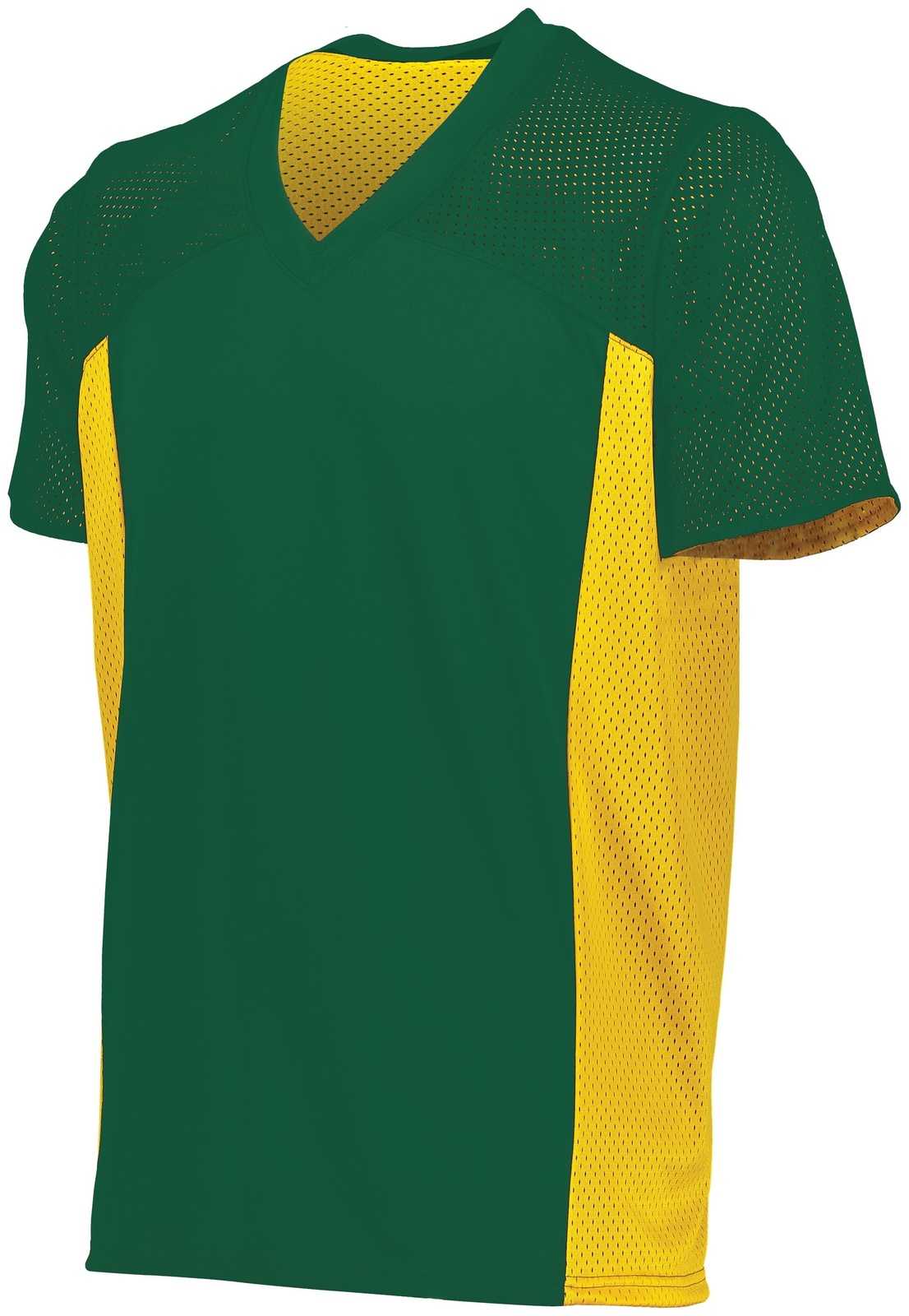 Augusta 265 Youth Reversible Flag Football Jersey - Dark Green Gold - HIT a Double
