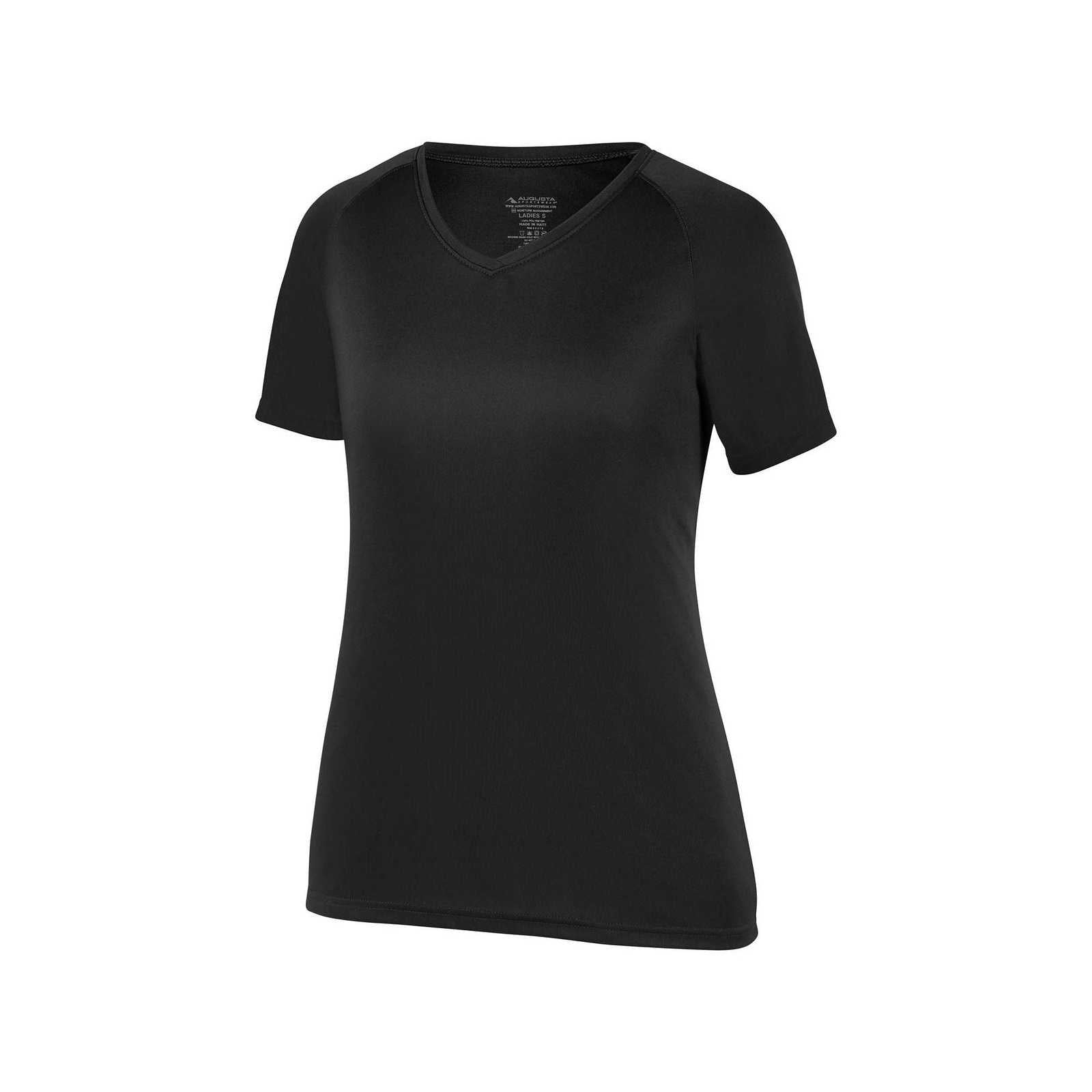Augusta 2792 Ladies Attain Wicking Shirt - Black - HIT a Double