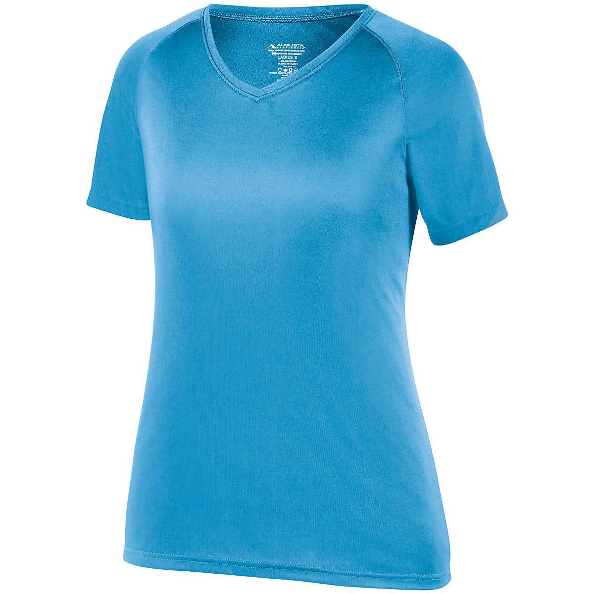 Augusta 2792 Ladies Attain Wicking Shirt - Power Blue - HIT a Double
