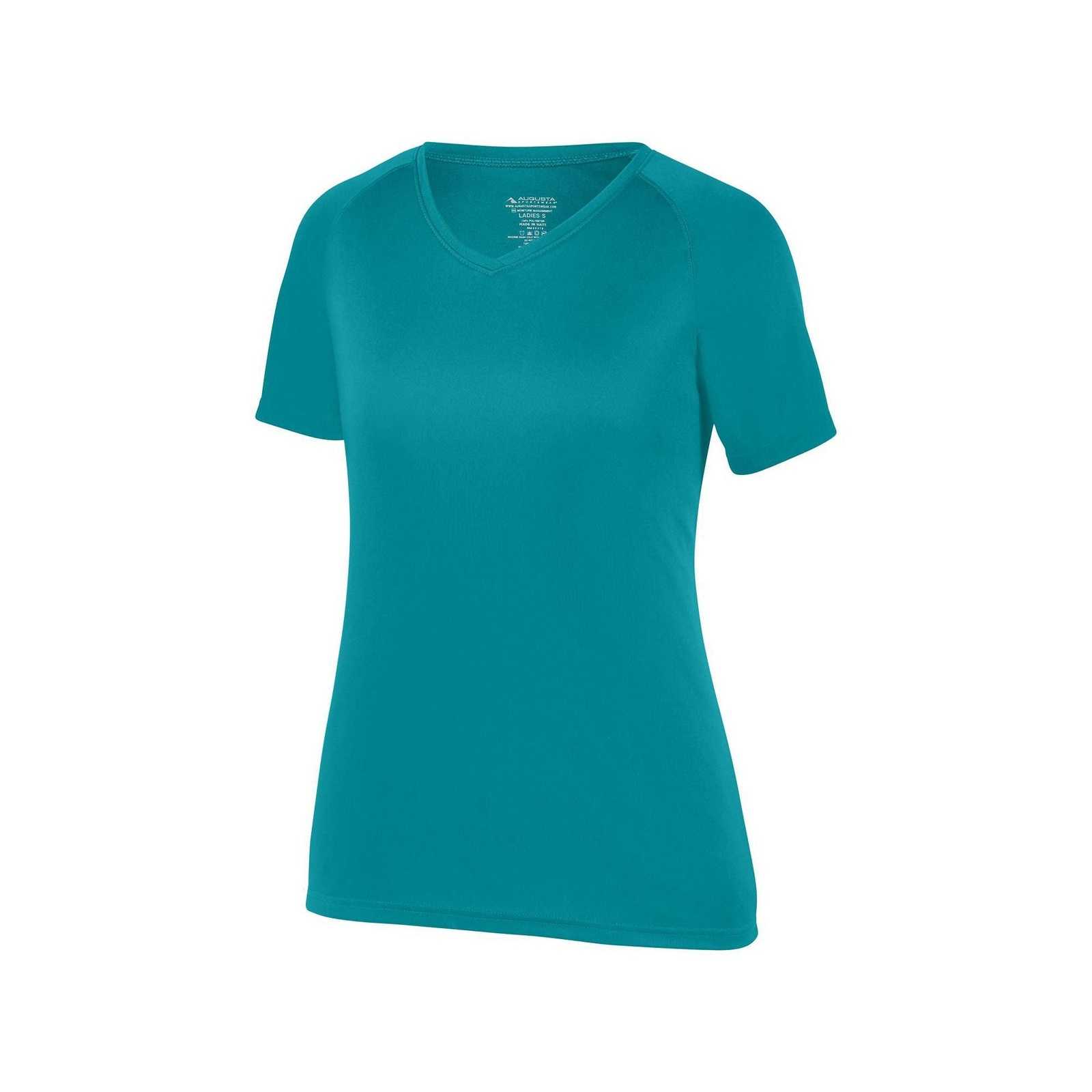 Augusta 2792 Ladies Attain Wicking Shirt - Teal - HIT a Double