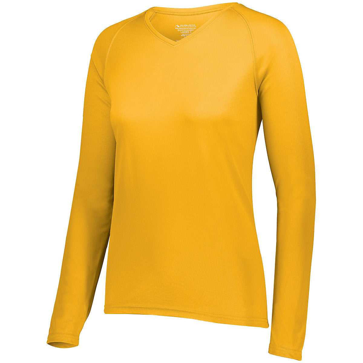 Augusta 2797 Ladies Attain Wicking Long Sleeve Shirt - Gold - HIT a Double