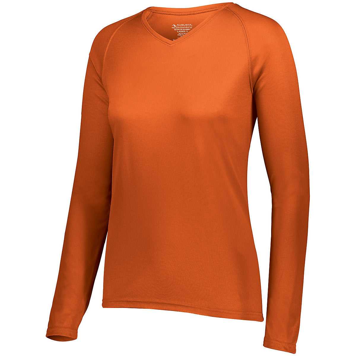 Augusta 2797 Ladies Attain Wicking Long Sleeve Shirt - Orange - HIT a Double