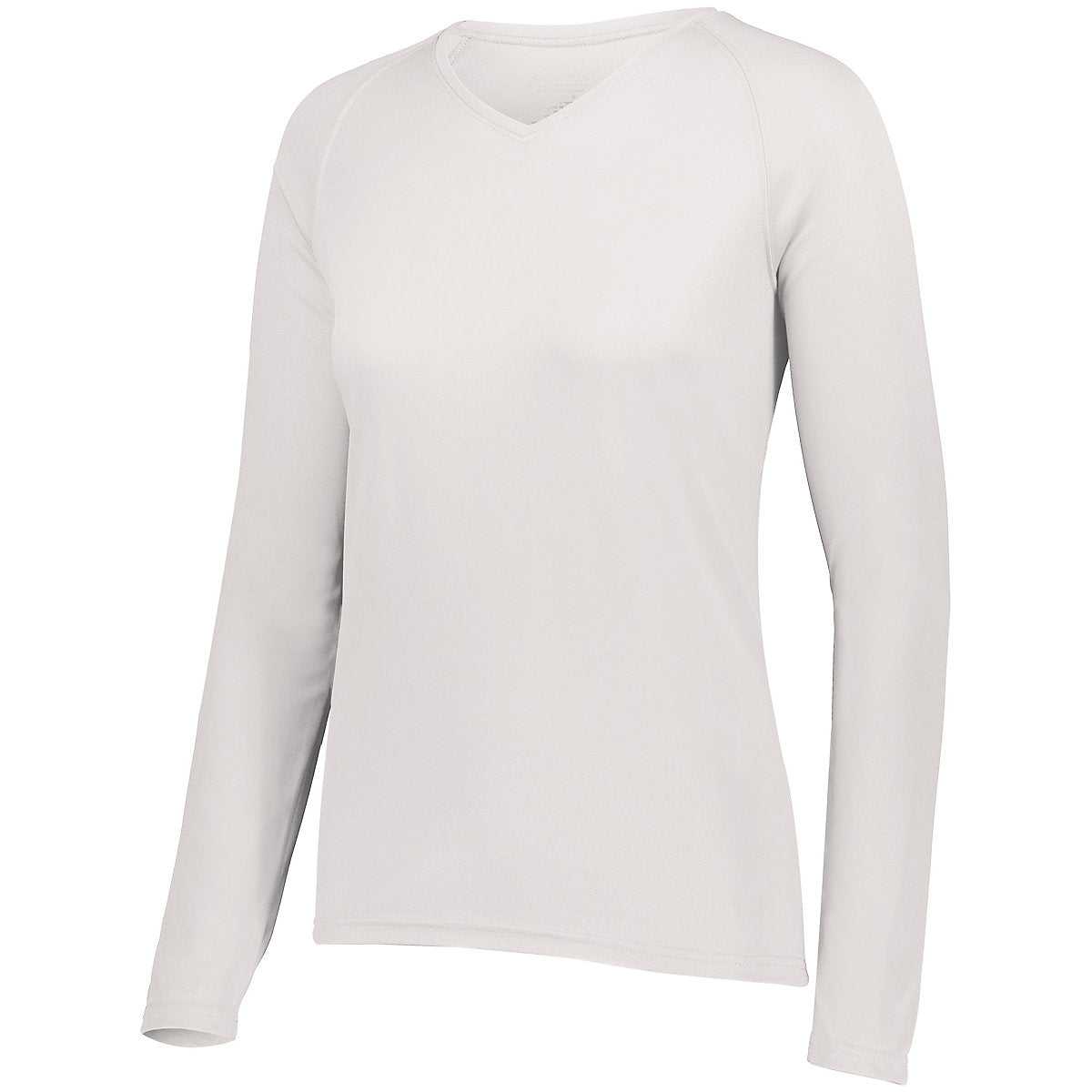 Augusta 2797 Ladies Attain Wicking Long Sleeve Shirt - White - HIT a Double