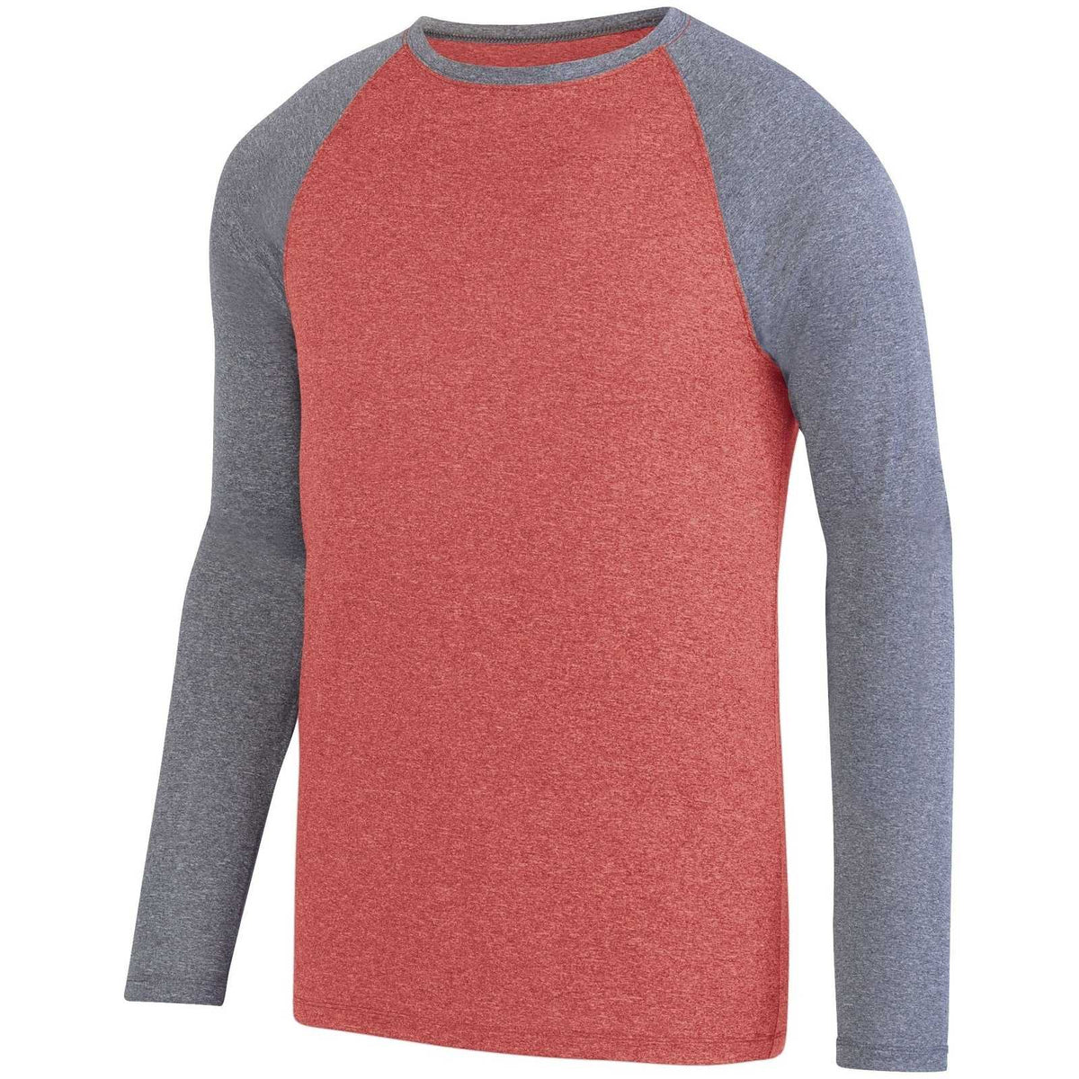Augusta 2815 Kinergy Two Color Long Sleeve Raglan Tee - Red Heather Graphite Heather - HIT a Double