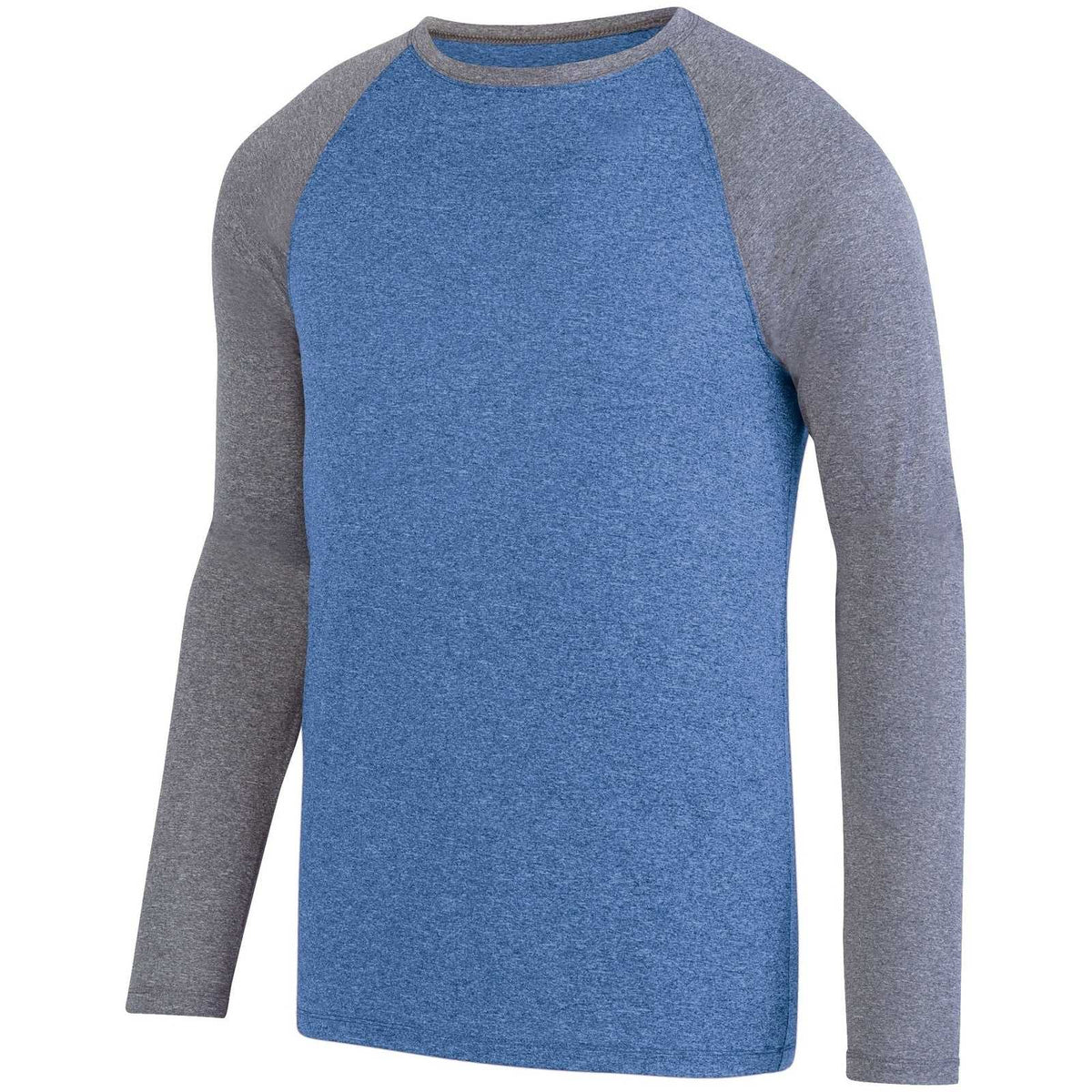 Augusta 2815 Kinergy Two Color Long Sleeve Raglan Tee - Royal Heather Graphite Heather - HIT a Double