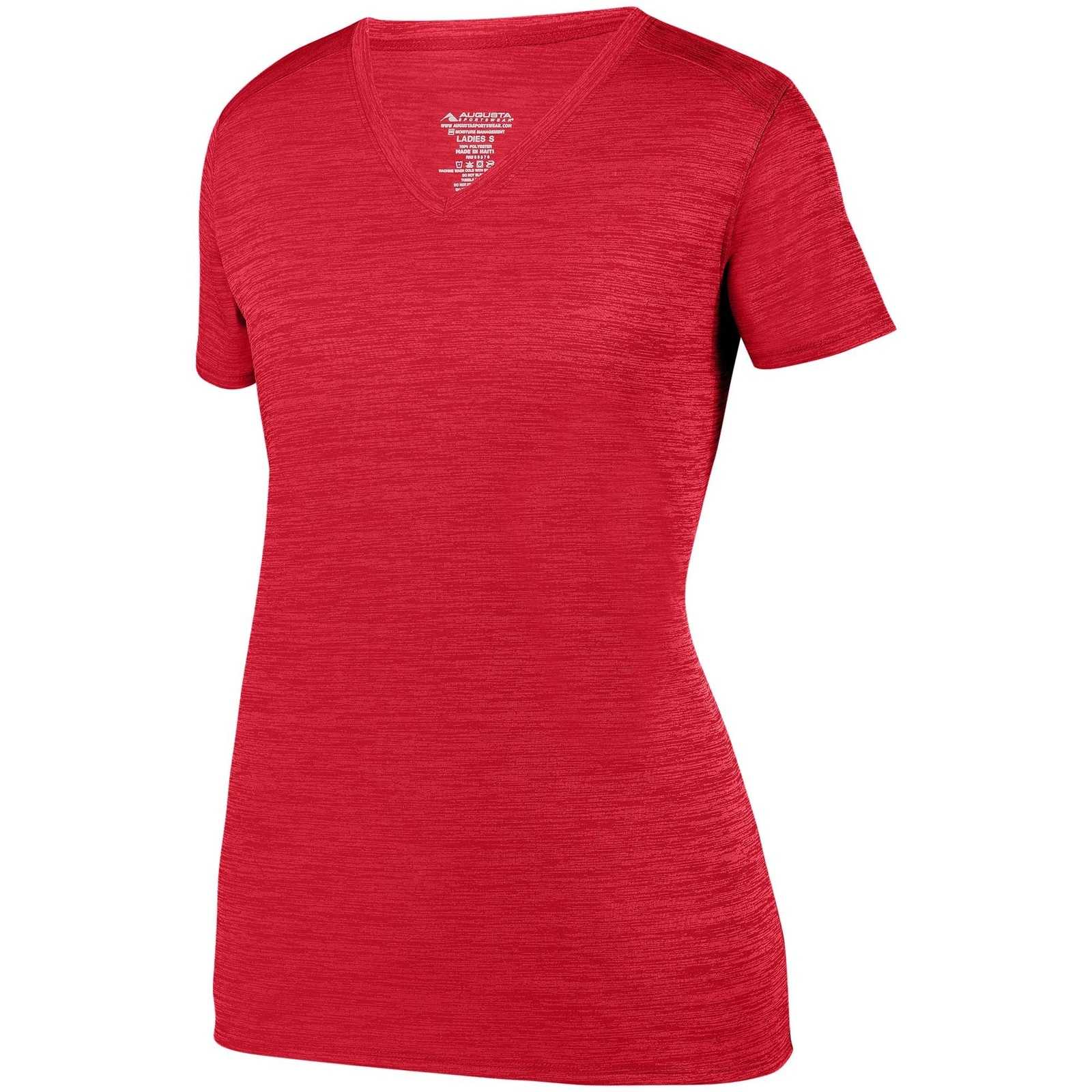 Augusta 2902 Ladies Shadow Tonal Heather Training Tee - Red - HIT a Double