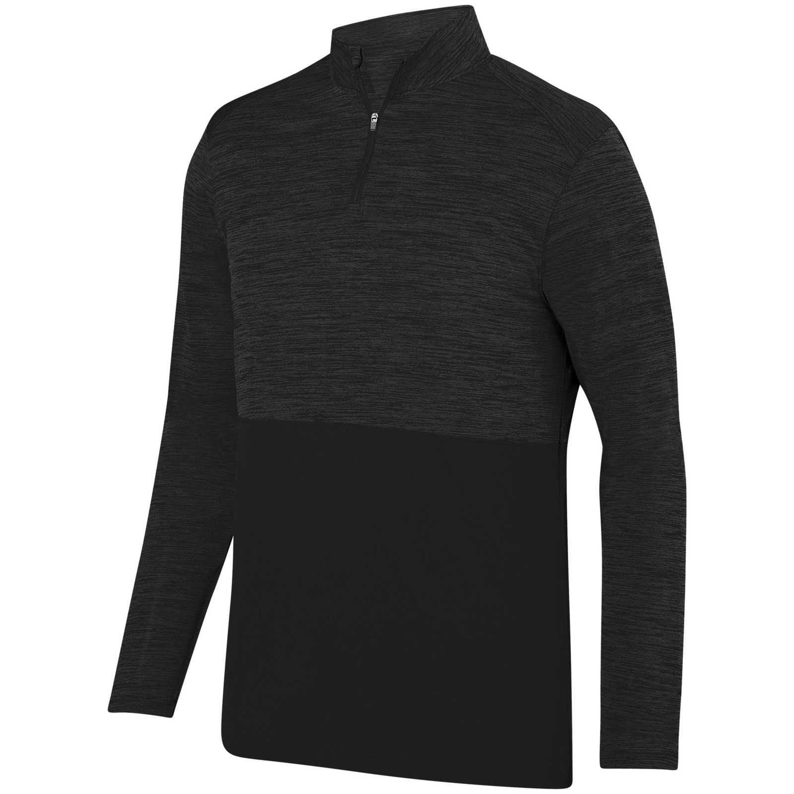 Augusta 2908 Shadow Tonal Heather 1/4 Zip Pullover - Black - HIT a Double